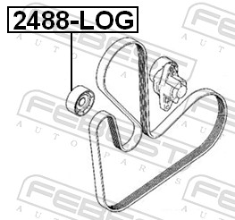 Tensioner Pulley, V-ribbed belt - 2488-LOG FEBEST