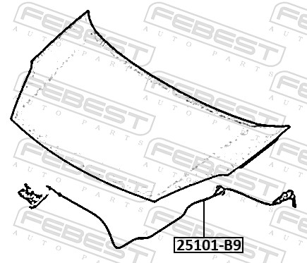 Bonnet Cable - 25101-B9 FEBEST