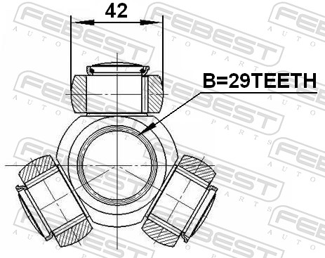 Tripod Hub, drive shaft - 2516-BOX3 FEBEST