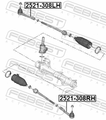 Tie Rod End - 2521-308LH FEBEST