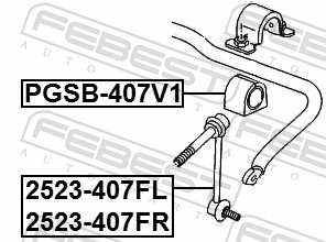 Rod/Strut, stabiliser - 2523-407FR FEBEST