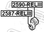 Tensioner Pulley, V-ribbed belt - 2587-RELIII FEBEST