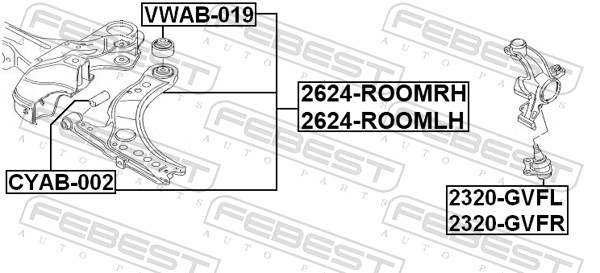 Track Control Arm - 2624-ROOMRH FEBEST