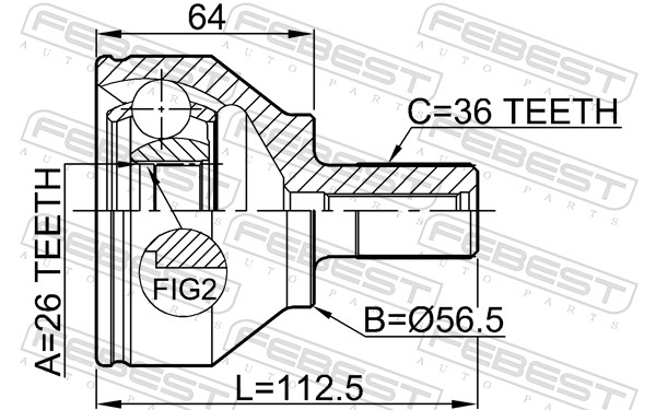 Joint Kit, drive shaft - 2710-S40II FEBEST