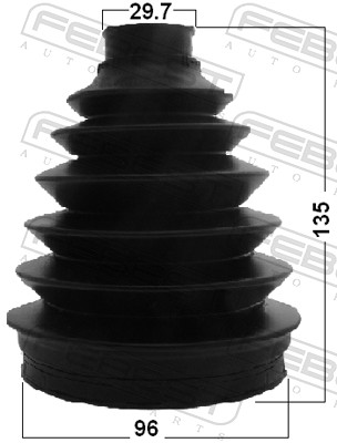 Bellow Set, drive shaft - 2717P-V70F FEBEST