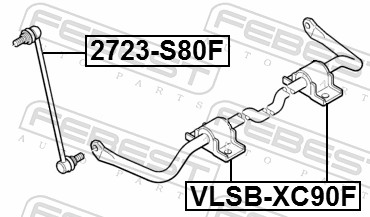 Rod/Strut, stabiliser - 2723-S80F FEBEST