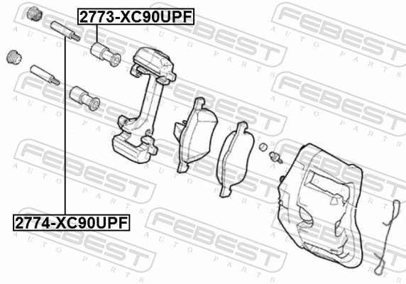 Guide Bolt, brake caliper - 2774-XC90UPF FEBEST