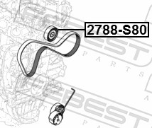 Deflection/Guide Pulley, V-ribbed belt - 2788-S80 FEBEST