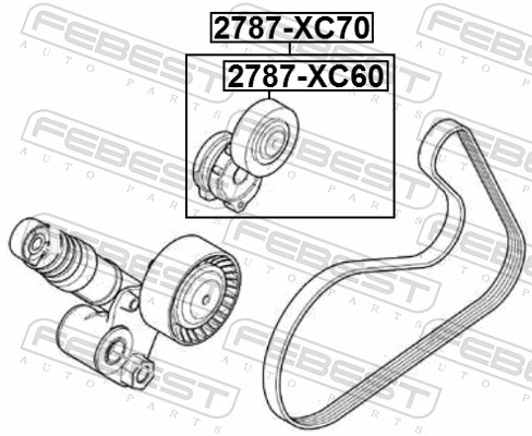 Belt Tensioner, V-ribbed belt - 2790-XC70 FEBEST