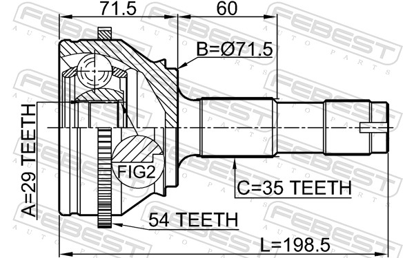 Joint Kit, drive shaft - 2810-DRUSA54 FEBEST