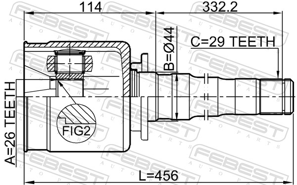 Joint Kit, drive shaft - 2911-DIVFRH FEBEST