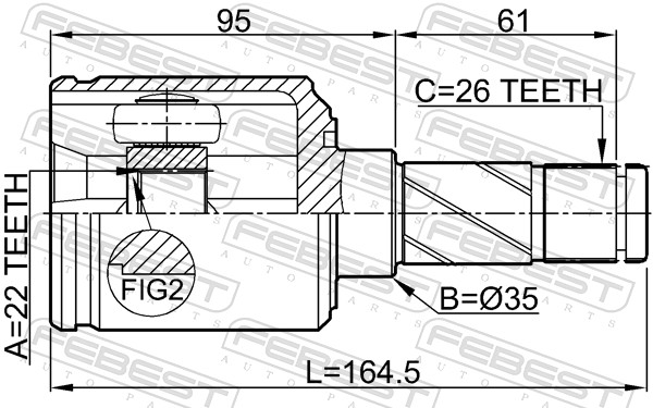 Joint Kit, drive shaft - 2911-FLIIR FEBEST