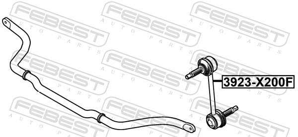 Rod/Strut, stabiliser - 3923-X200F FEBEST