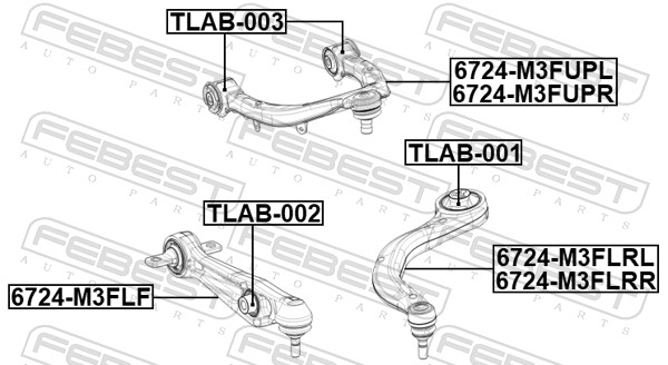 Track Control Arm - 6724-M3FUPR FEBEST