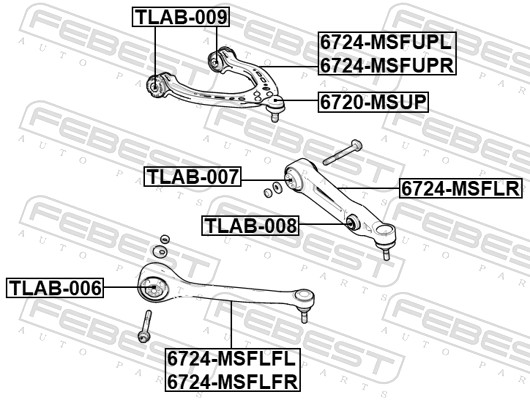 Track Control Arm - 6724-MSFUPL FEBEST