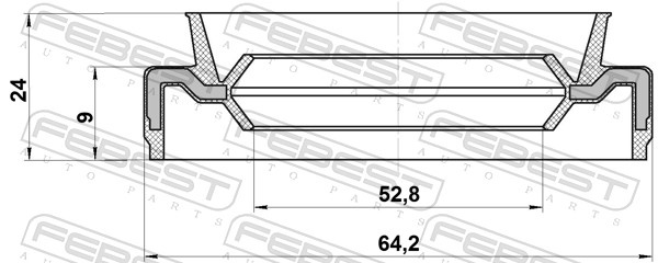 Seal Ring, wheel hub - 95EAY-54640924X FEBEST