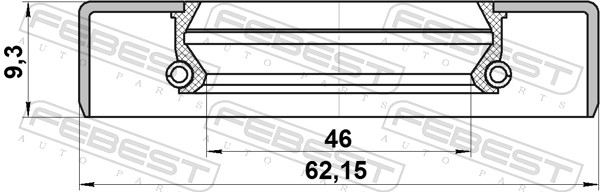 Seal Ring, wheel hub - 95GDY-48620909X FEBEST