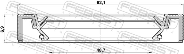 Seal Ring, wheel hub - 95IBS-50620707X FEBEST