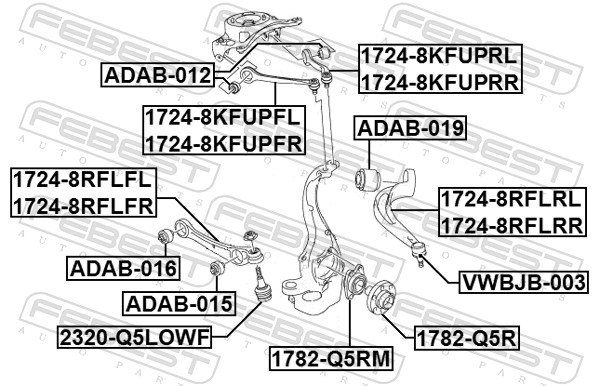Control Arm-/Trailing Arm Bush - ADAB-012 FEBEST