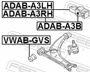 Control Arm-/Trailing Arm Bush - ADAB-A3LH FEBEST
