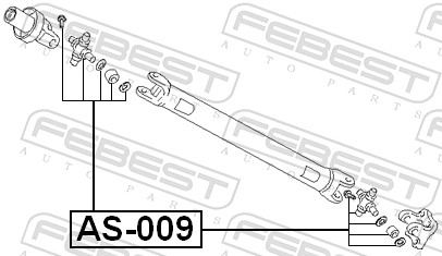 Шарнир, продольный вал - AS-009 FEBEST