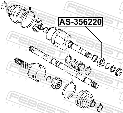 Bearing, drive shaft - AS-356220 FEBEST