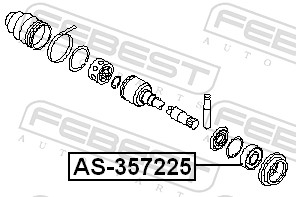 guolis, kardaninis velenas - AS-357225 FEBEST