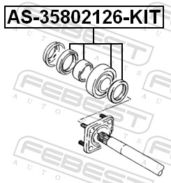 Bearing, drive shaft - AS-35802126-KIT FEBEST