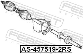 Bearing, drive shaft - AS-457519-2RS FEBEST