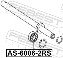 Bearing, propshaft centre bearing - AS-6006-2RS FEBEST