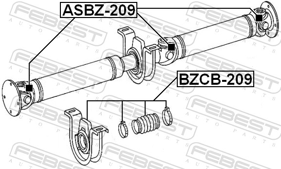 Joint, propshaft - ASBZ-209 FEBEST