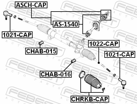 Вал сошки рулевого управления - ASCH-CAP FEBEST