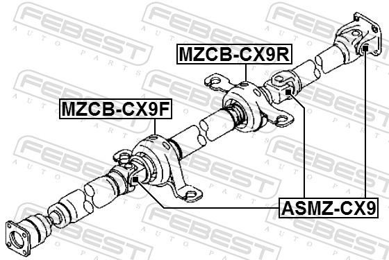 Joint, propshaft - ASMZ-CX9 FEBEST