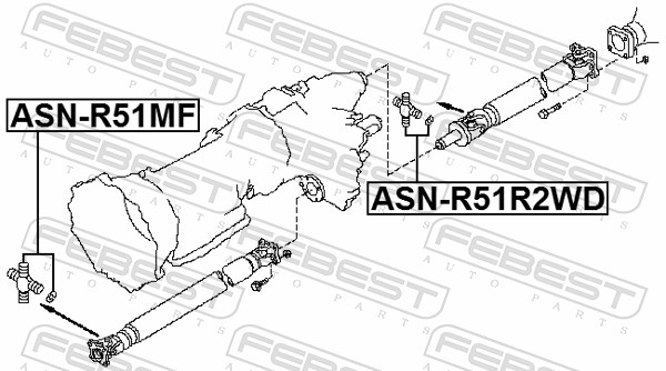 Joint, propshaft - ASN-R51R2WD FEBEST