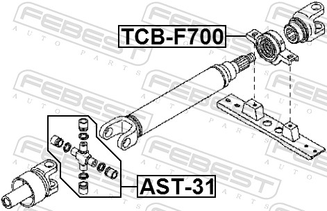 Joint, propshaft - AST-31 FEBEST