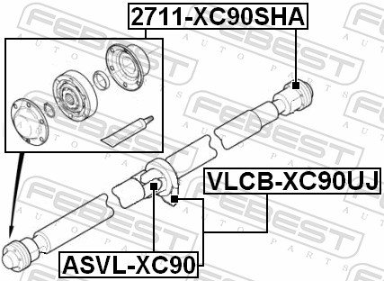 Joint, propshaft - ASVL-XC90 FEBEST