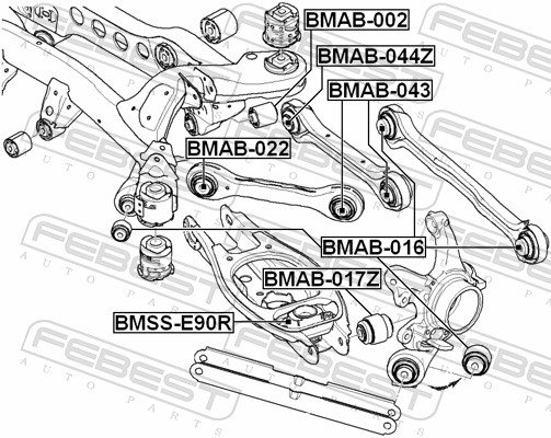 Control Arm-/Trailing Arm Bush - BMAB-044Z FEBEST