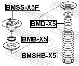 Cuscinetto volvente, Supporto ammortizz. a molla - BMB-X5 FEBEST