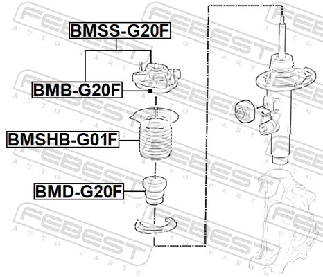 Rubber Buffer, suspension - BMD-G20F FEBEST