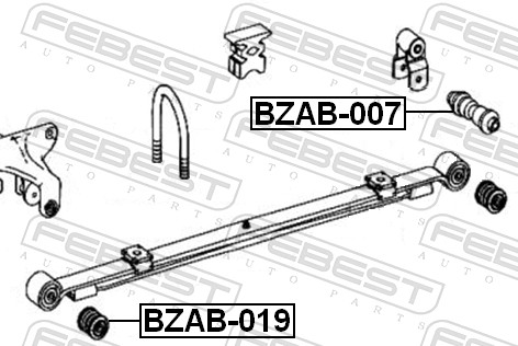 Bronzina cuscinetto, Molla a balestra - BZAB-007 FEBEST