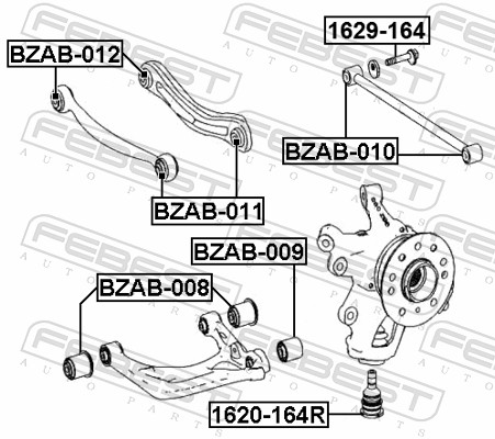Control Arm-/Trailing Arm Bush - BZAB-012 FEBEST