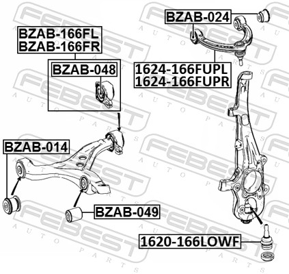 Control Arm-/Trailing Arm Bush - BZAB-024 FEBEST