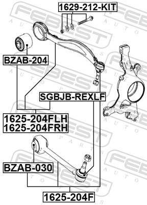 valdymo svirties/išilginių svirčių įvorė - BZAB-030 FEBEST