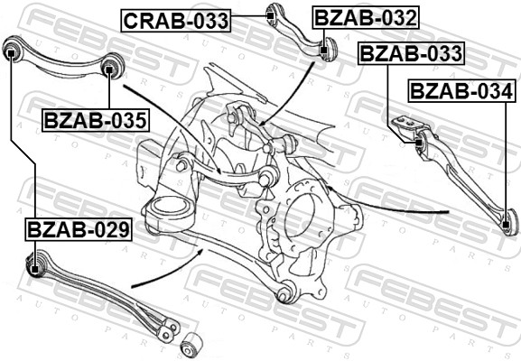Control Arm-/Trailing Arm Bush - BZAB-032 FEBEST