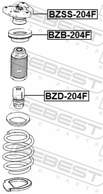 Rolling Bearing, suspension strut support mounting - BZB-204F FEBEST