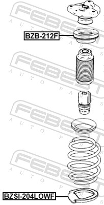 Cuscinetto volvente, Supporto ammortizz. a molla - BZB-212F FEBEST