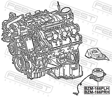 Engine Mounting - BZM-166PRH FEBEST