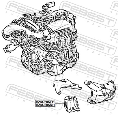 Sospensione, Motore - BZM-205LH FEBEST