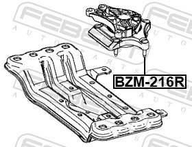Mounting, automatic transmission - BZM-216R FEBEST