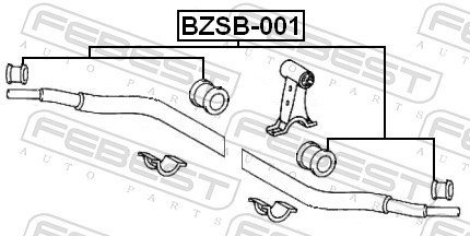 skersinio stabilizatoriaus įvorių komplektas - BZSB-001 FEBEST